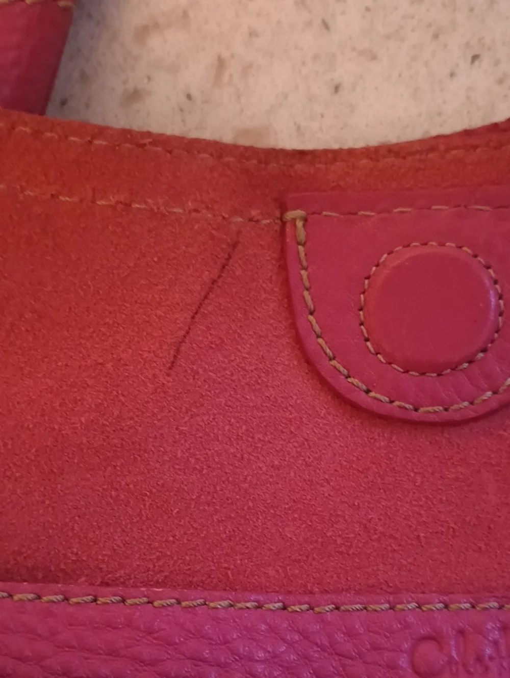 Cole Haan Hot Pink Pebbled Leather Shoulder Bag With Braided Top Handle-pouch
